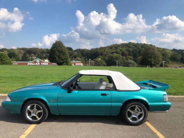 1992 ford mustang 5.0 calypso green convertible dso auto cobra r clean car look