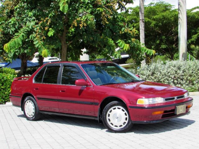 no reserve 1993 honda accord ex sedan red/grey pwr sunroof pwr accessories a/c