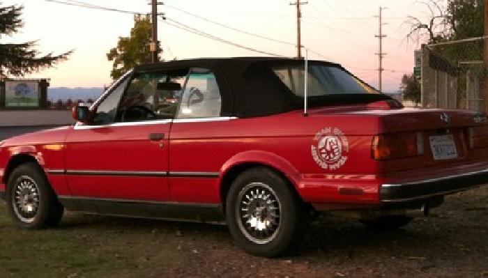 bmw 325i convertible 1988 red in redding, ca