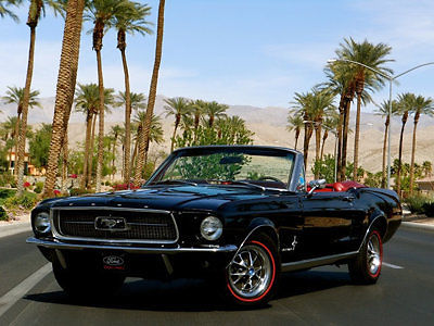1967 ford mustang convertible gorgeous black on red interior selling no reserve!