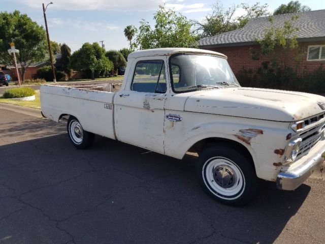 1966 white ford f100 longbed truck