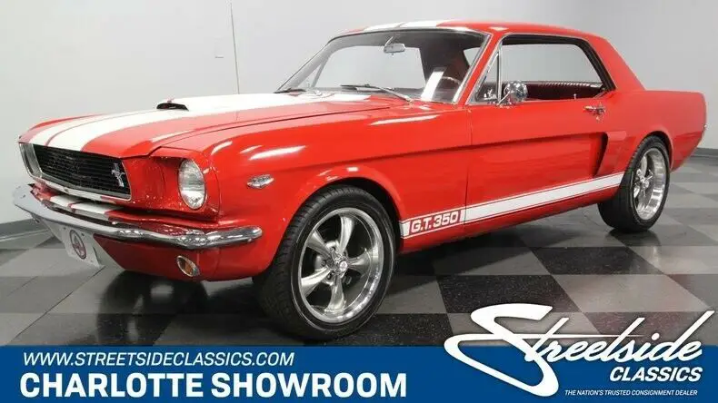 classic vintage chrome stang fomoco, a/c, white stripes hood scoop