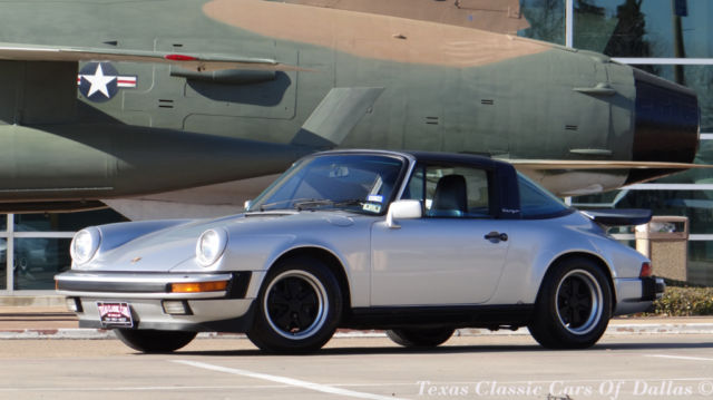 1985 porsche 911 carrera targa top silver coupe manual 3.2l