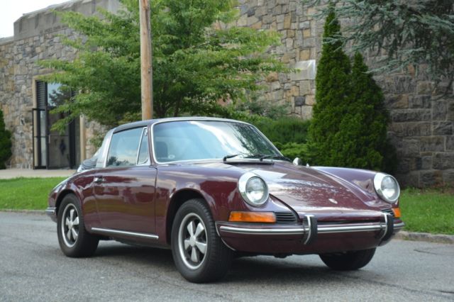 1969 porsche 911t 0 burgundy targa manual