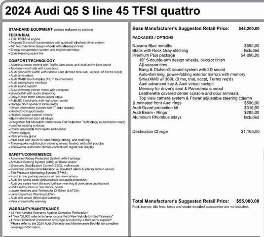 2024 audi q5 45 s line premium plus
