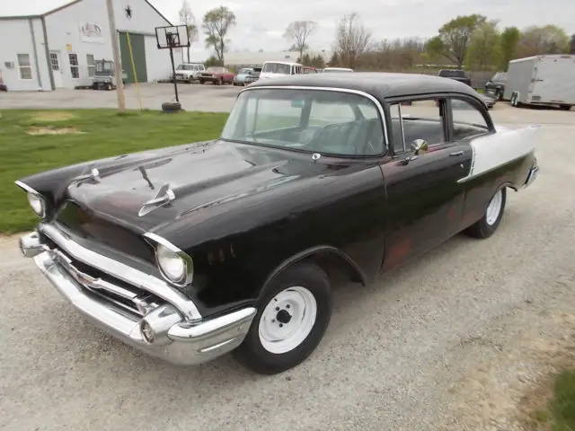 1957 chevy 150 black widow, nascar, 283 3 sp, hot rod, rat