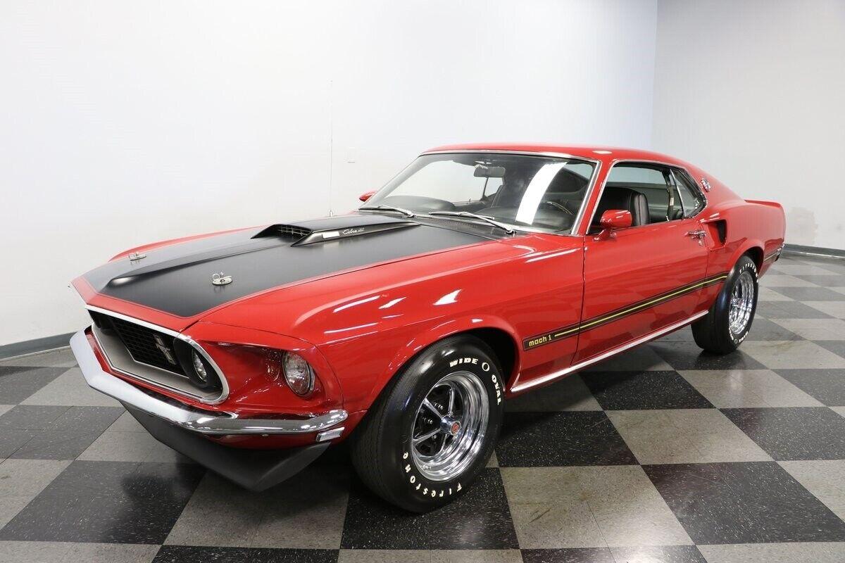 1969 ford mustang mach 1 q-code candy apple red 34596 miles