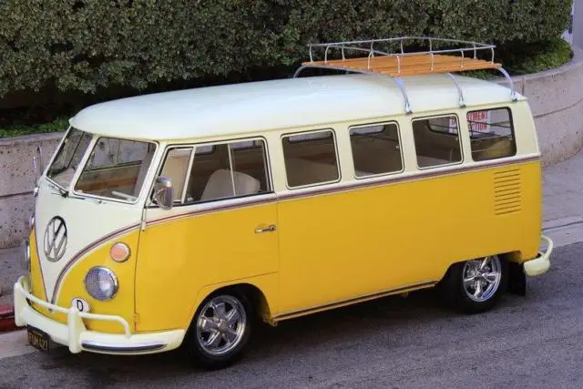 1965 volkswagen bus/vanagon delux /13 window 70656 miles yellow bus 1600 manual