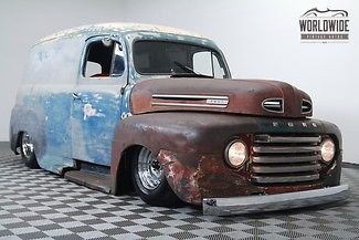 1950 ford f1 panel rare panel full air ride auto v8 gray - red