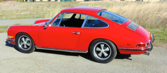 1968 porsche 911 swb coupe red/blk coa matching 911s options excellent cond