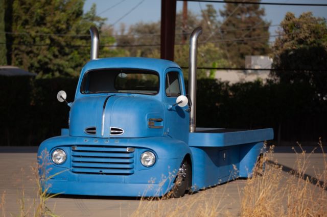 1949 ford coe custom car hauler - flat bed mid mounted engine - bagged - 454