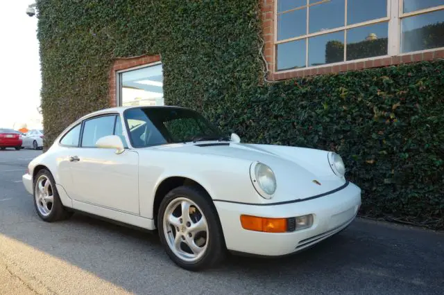 1991 porsche 911 carrera 4 coupe white on blue 51,900 miles original paint
