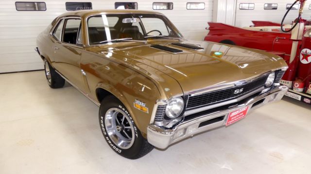 1970 chevrolet nova ss 22436 miles autumn gold 2 door hard top 396 manual 4-spee