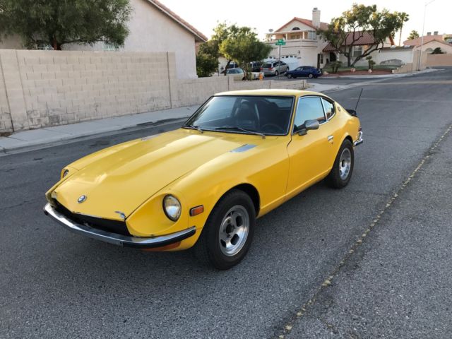 1972 datsun 240z~supersolid~rustfree~californiacar~noreserve~orig lime yellow~