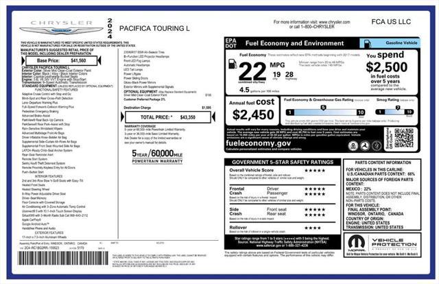 2024 chrysler pacifica touring l