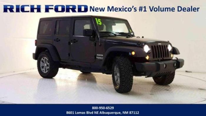 2015 jeep wrangler unlimited sport 4x4 sport 4dr suv for sale in albuquerque, new mexico