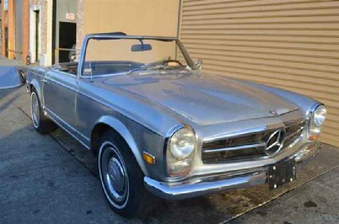1967 silver mercedes-benz 230sl in astoria, ny
