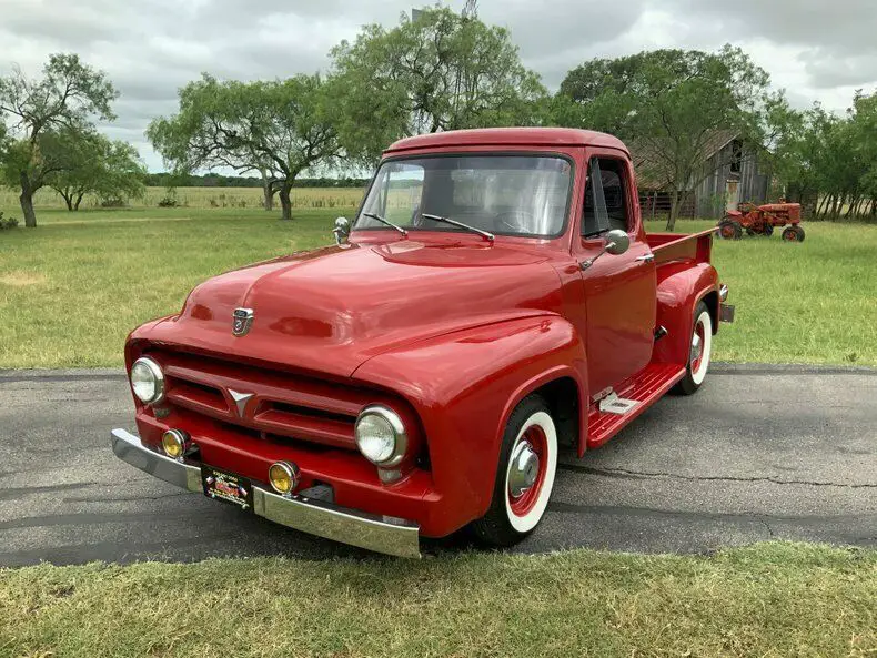 1953 ford f-100 33000 miles burgundy pickup truck 351 v8 th350 automatic transm