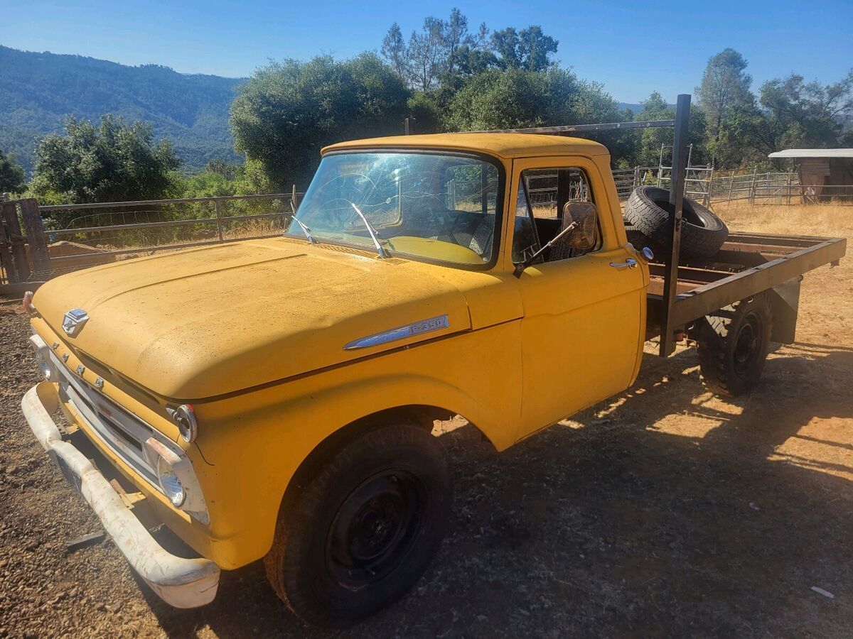 1961 ford f350 pickup yellow rwd manual hd