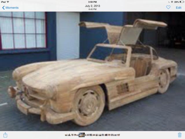 life size - wood carved merceds - one of a kind!