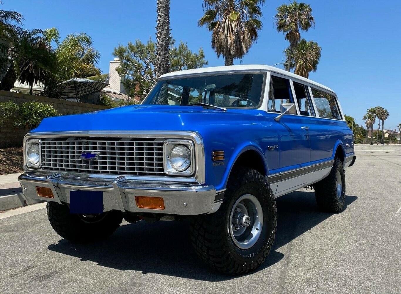 1971 chevrolet suburban rare factory 4x4 manual trans + brand new blue print 383 stroker engine