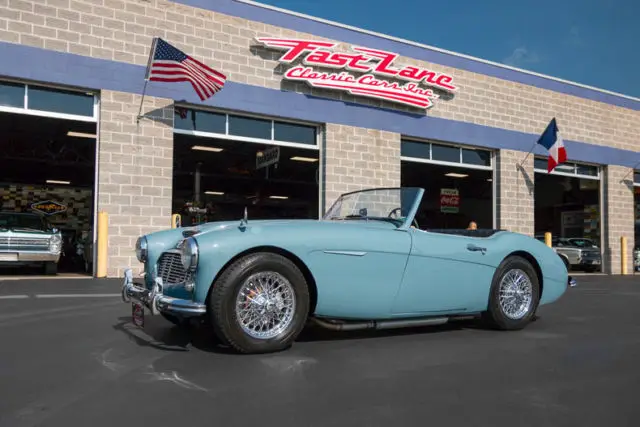 1957 austin healey 100-6 electronic overdrive chrome wire wheels