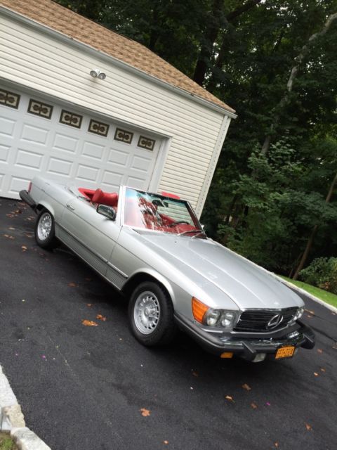 mint 1979 mercedes-benz 450sl rare color combination silver/red leather int