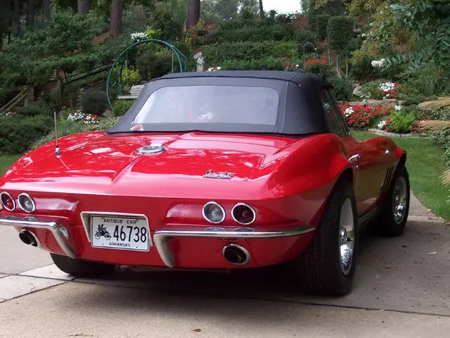 1966 corvette convertible with hardtop red on red