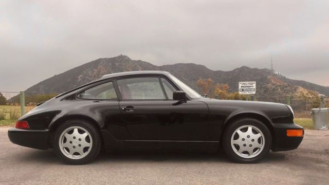 1991 porsche 911 964 carrera 4 coupe manual, black on matador red interior, rare