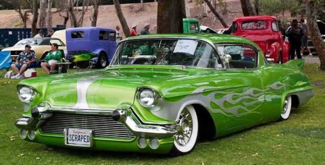 1957 cadillac eldorado seville custom slammed air ride street rod hot rod fins