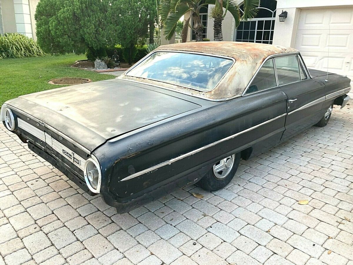 rare 1964 ford galaxie 500 fastback project. 352-v8, solid, numbers match,no res