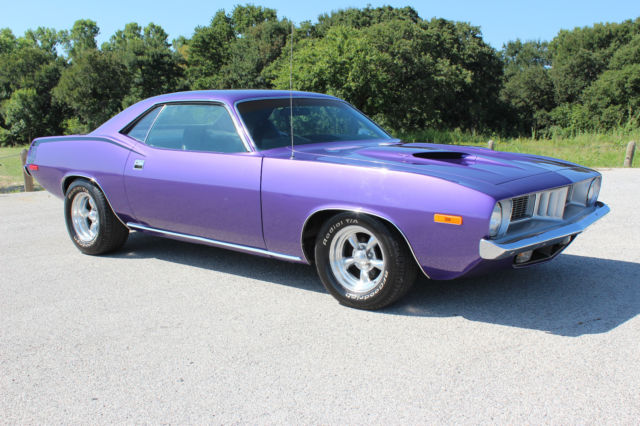 1974 plymouth cuda 383 auto console gauges disc headers alum radiator wheels wow