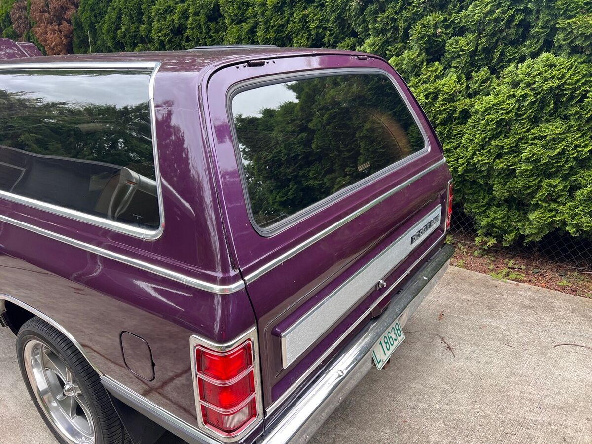 1984 dodge ramcharger suv purple rwd automatic ad-100