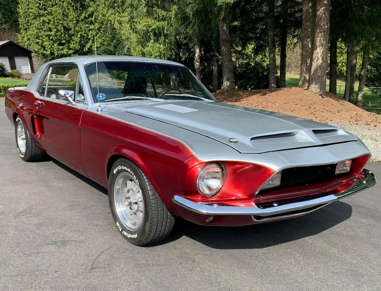 1967 ford mustang burgandy and silver two tone 200 miles since rebuild