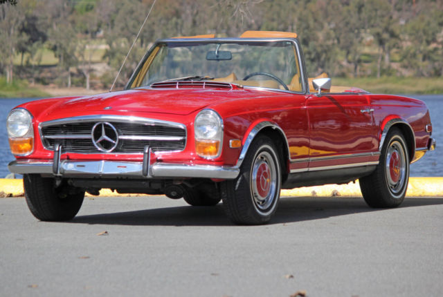 1971 mercedes 280 sl red with tan excellent condition with records serviced