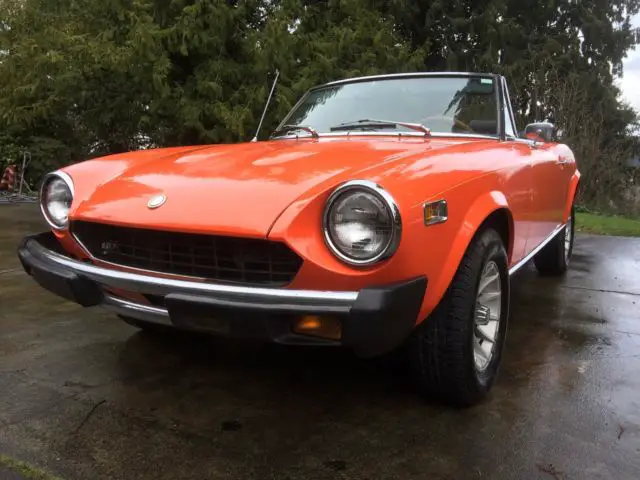 1976 fiat spider 124 roadster orange no reserve