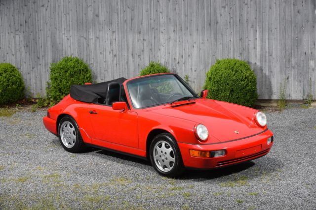 1990 porsche carrera carrera 17043 miles red convertible h6 3.6l 6-speed manual