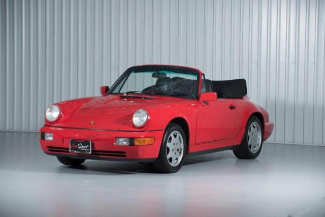 1991 porsche 964 carrera 4 cabriolet guards red/black 5-speed 67k one owner mint