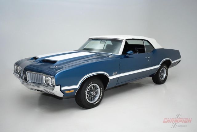 1970 oldsmobile 442 54,479 miles blue convertible 455 c.i. 4 speed