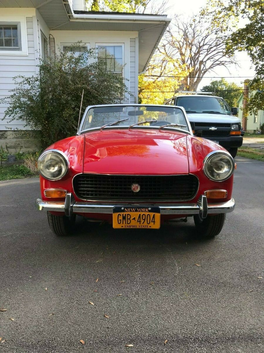 fully restored 1971 mg midget convertible flame red 1.3l inline-4 4-speed manual