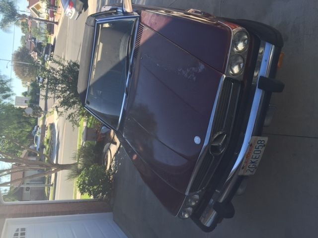 burgundy mercedes benz, project car