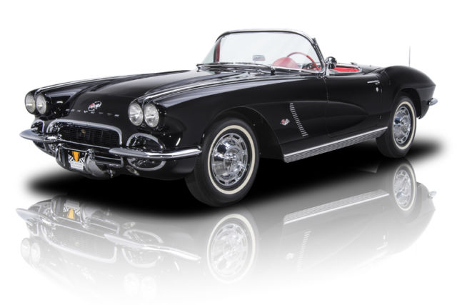 frame off restored tuxedo black and red corvette 327 v8 muncie 4-speed