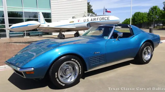 1972 chevrolet corvette 454 #'s matching 4-speed ls-5 vette - video - bryar blue