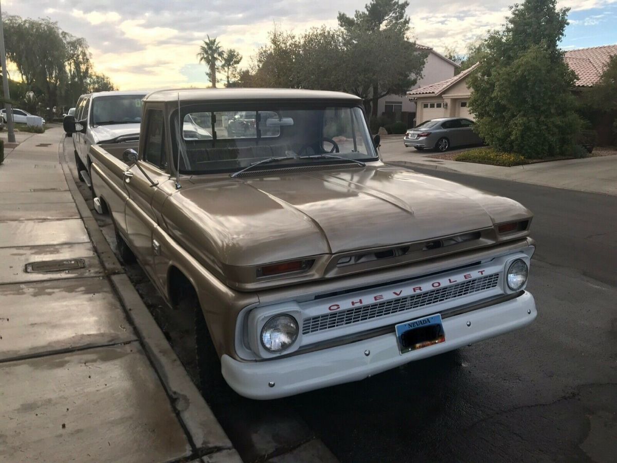1966 chevrolet c-10 pickup gold rwd manual