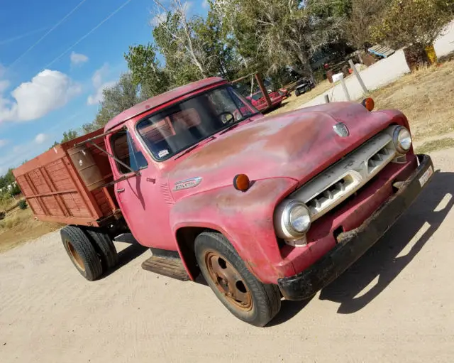 1953 ford f600 farm truck 1 owner 1/2 2 ton patina hoist dump work hot rat rod