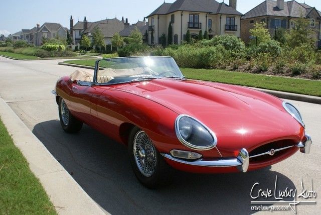 1965 jaguar e type xke roadster carmen red tan interior fully restored
