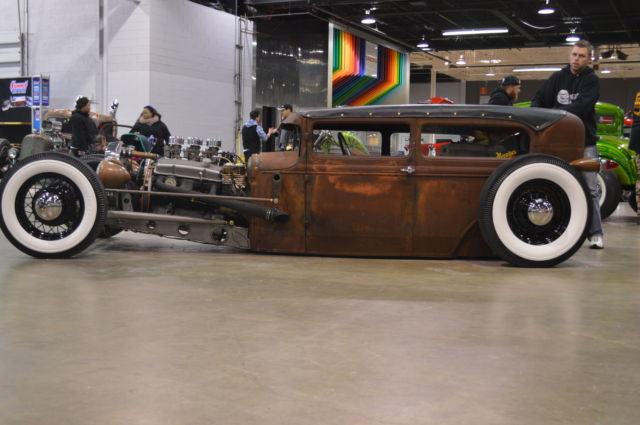 1931 ford model a tudor sedan chopped hot rod custom bagged rat patina show car
