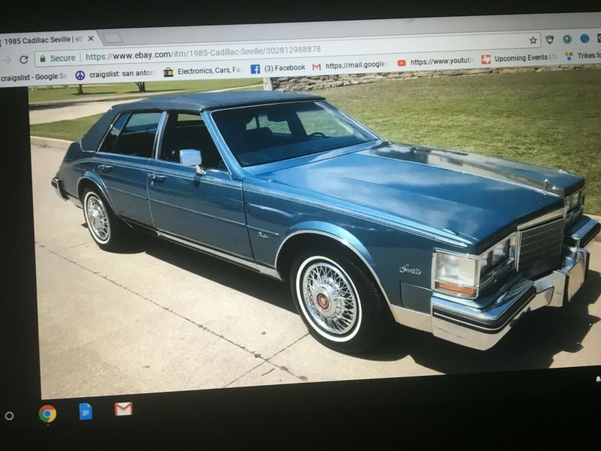 1985 cadillac seville elegant w/68,000 original miles. blue w/blue leather