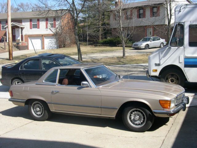 historical 1973 mercedes-benz 450sl deep sable convertible or hardtop champagne