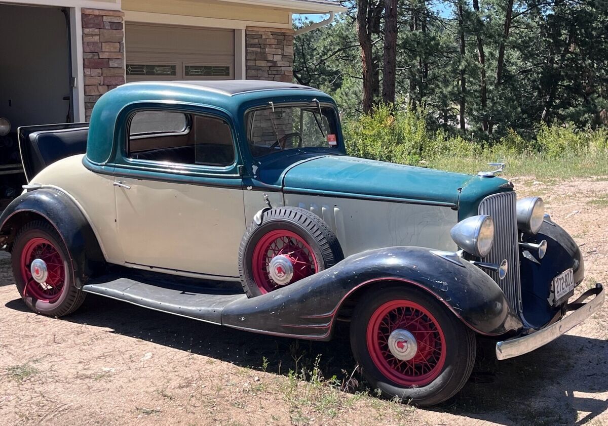 1933 pontiac model 601 coupe green rwd manual two-tone green and beige